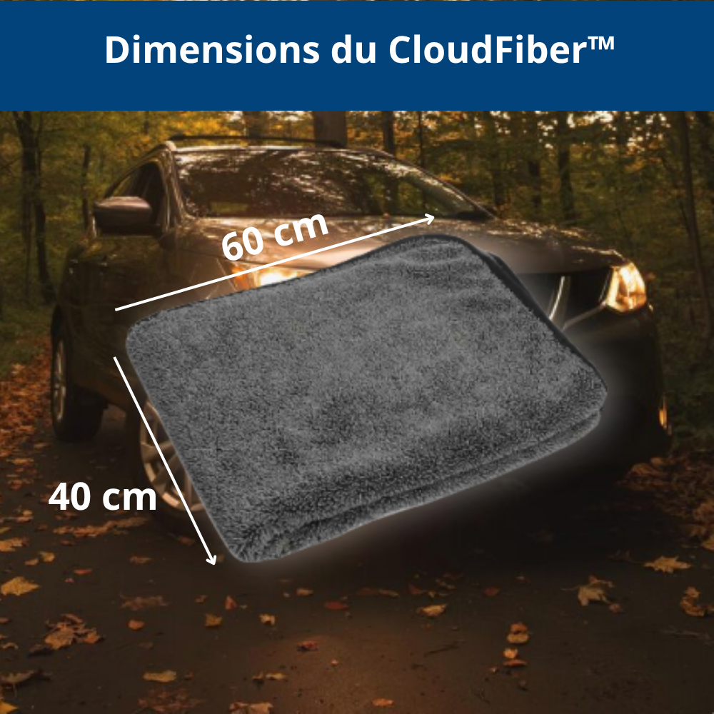 CLOUDFIBER™ - Chiffon microfibre XXL ultra-absorbant pour voiture